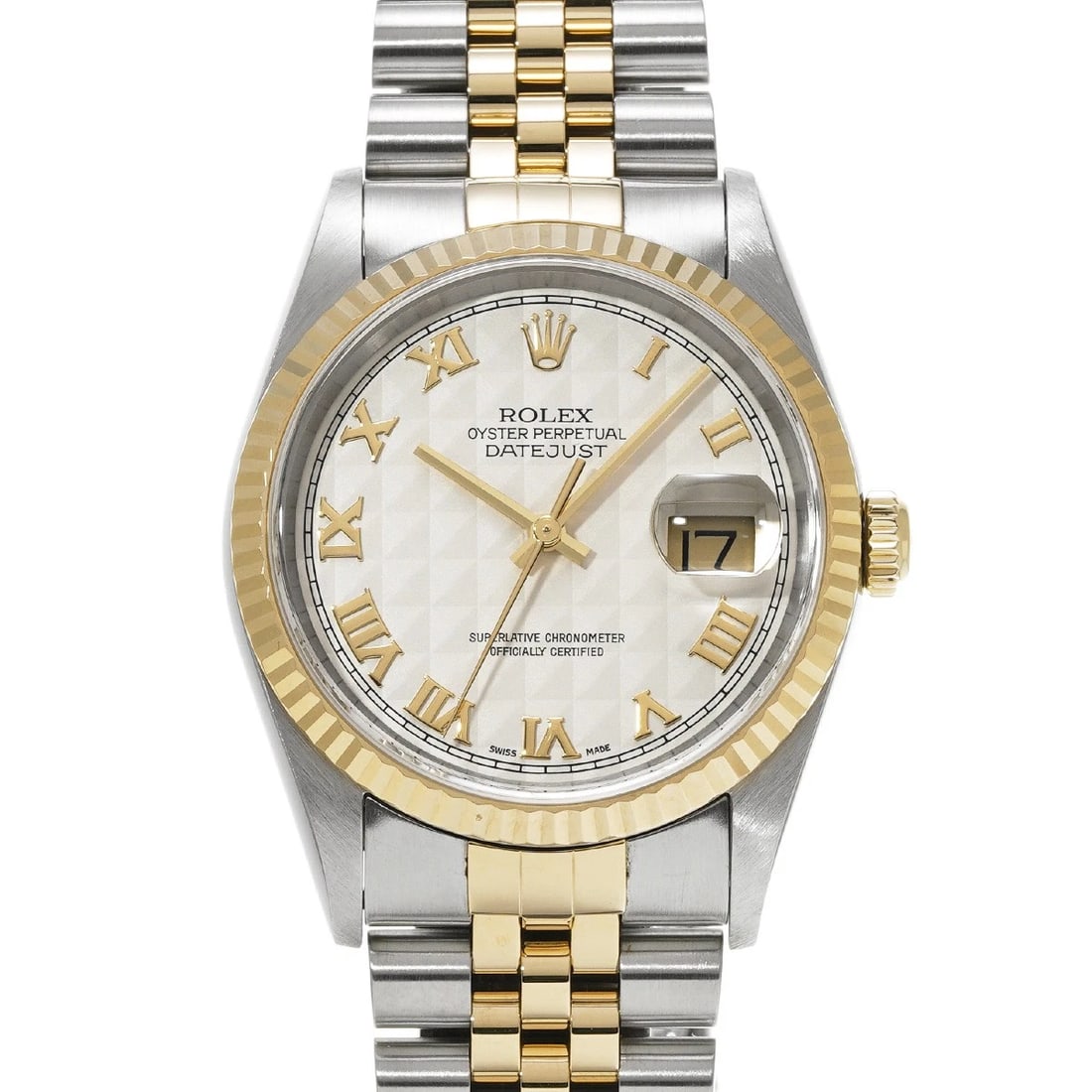 ROLEX DATEJUST IVORY PYRAMID WATCH (1 of 4)