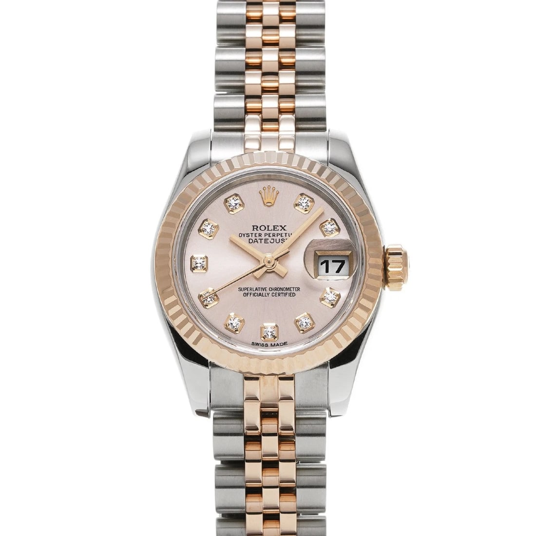 ROLEX DATEJUST PINK DIAMOND WATCH (1 of 4)