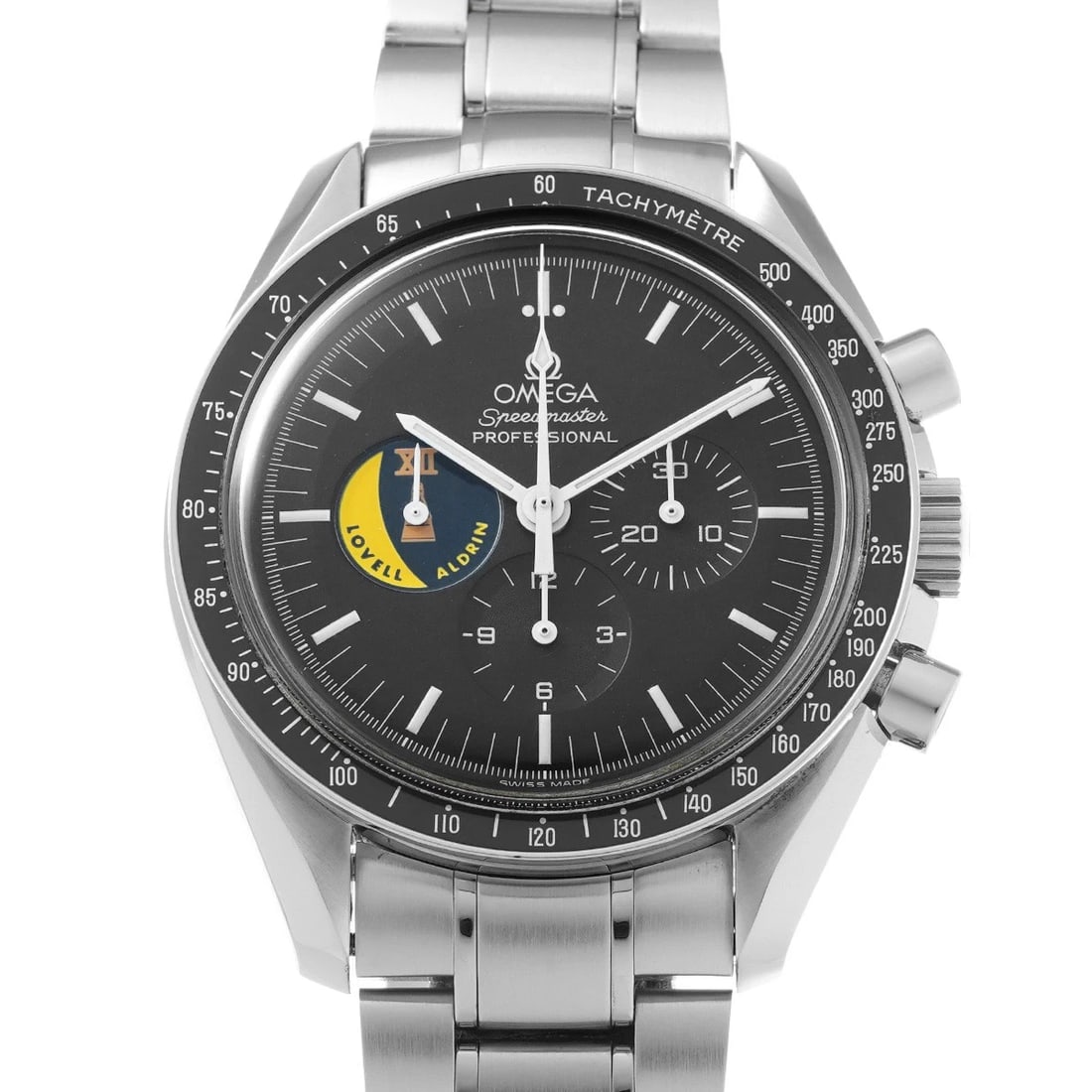 OMEGA SPEEDMASTER PROFESSIONAL BLACK WATCH: OMEGA Speedmaster Professional black WATCH Brand: OMEGA Type: Wristwatch Material: Band Material Stainless steel, Case Material Stainless steel Color: Dial Color black Size: ??Case? H/about