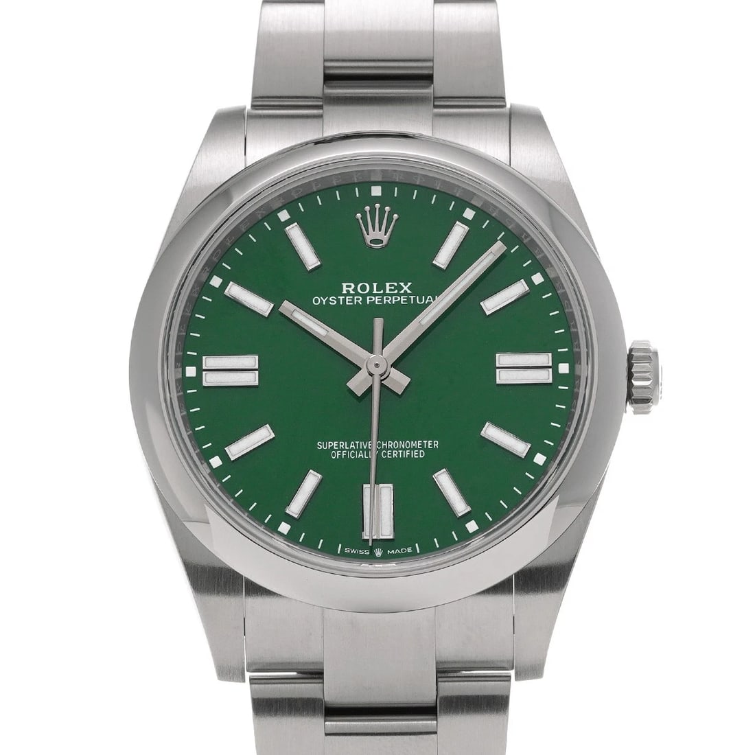 ROLEX OYSTER PERPETUAL GREEN WATCH: ROLEX Oyster Perpetual green WATCH Brand: ROLEX Type: Wristwatch Material: Band Material Stainless steel, Case Material Stainless steel Color: Dial Color green Size: ??Case? H/about 41mm