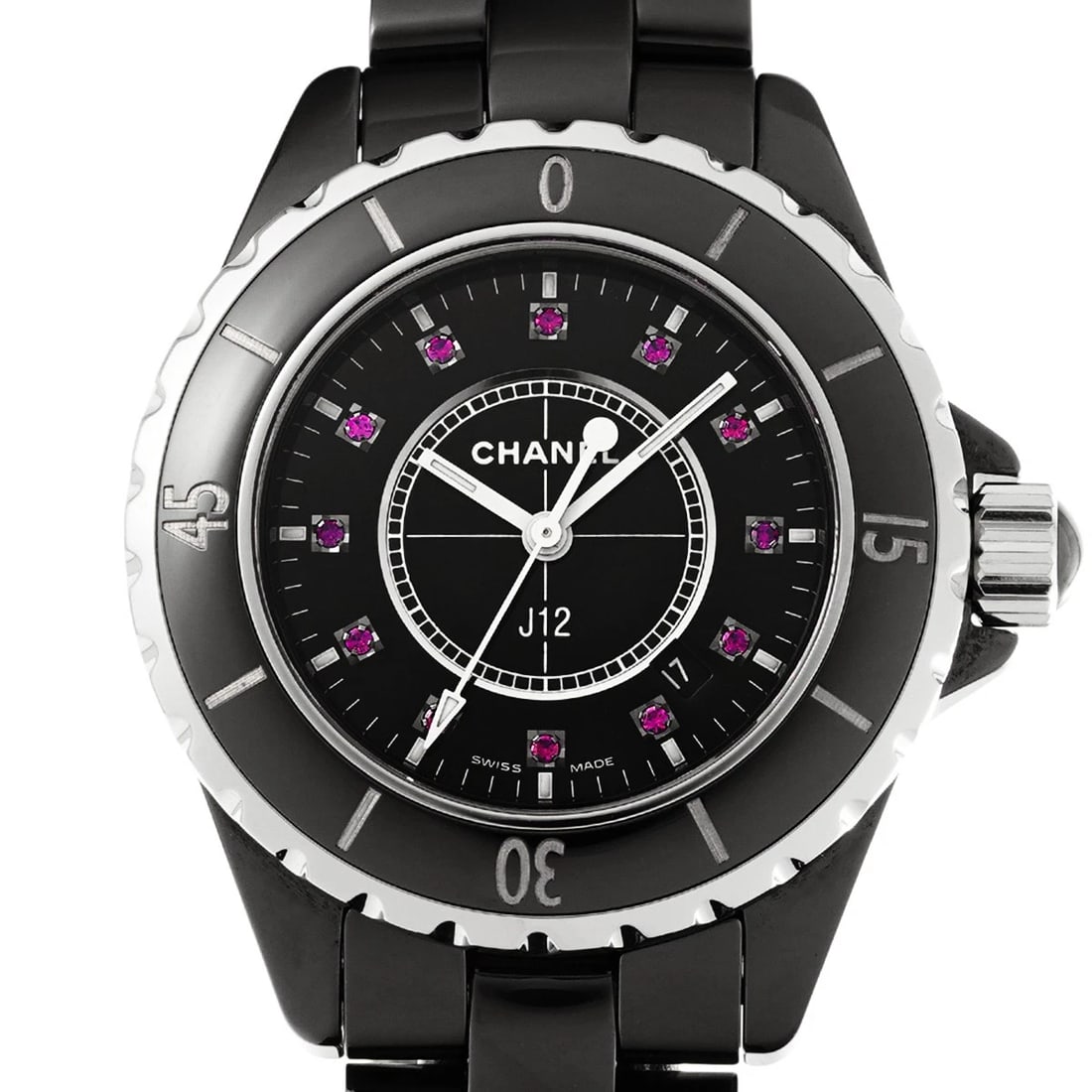 CHANEL J12 BLACK RUBY WATCH - 4