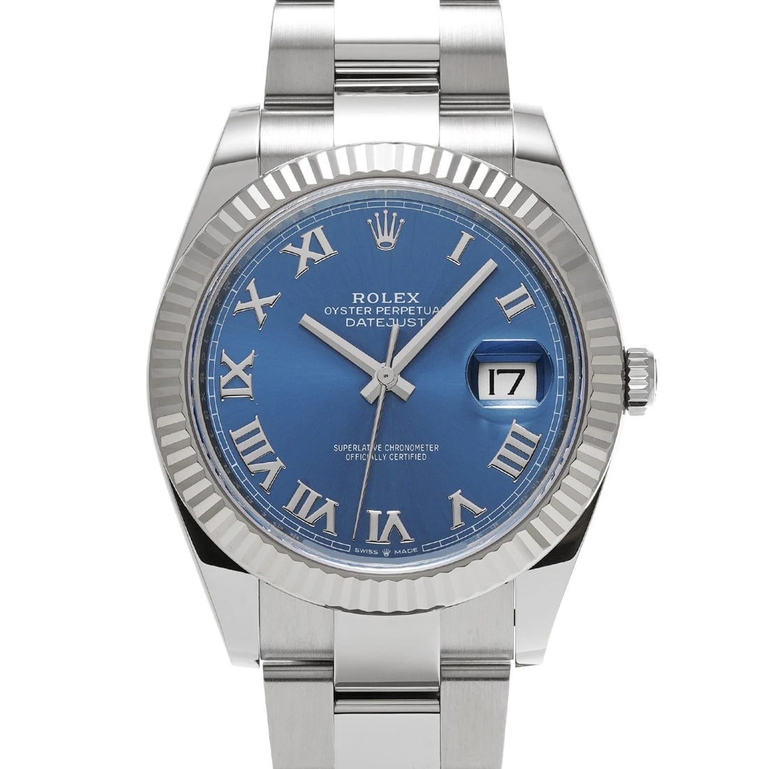 ROLEX DATEJUST BRIGHT BLUE WATCH (1 of 4)
