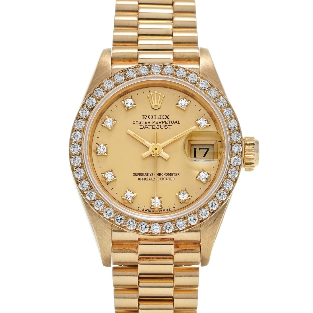 ROLEX DATEJUST CHAMPAGNE DIAMOND WATCH (1 of 4)