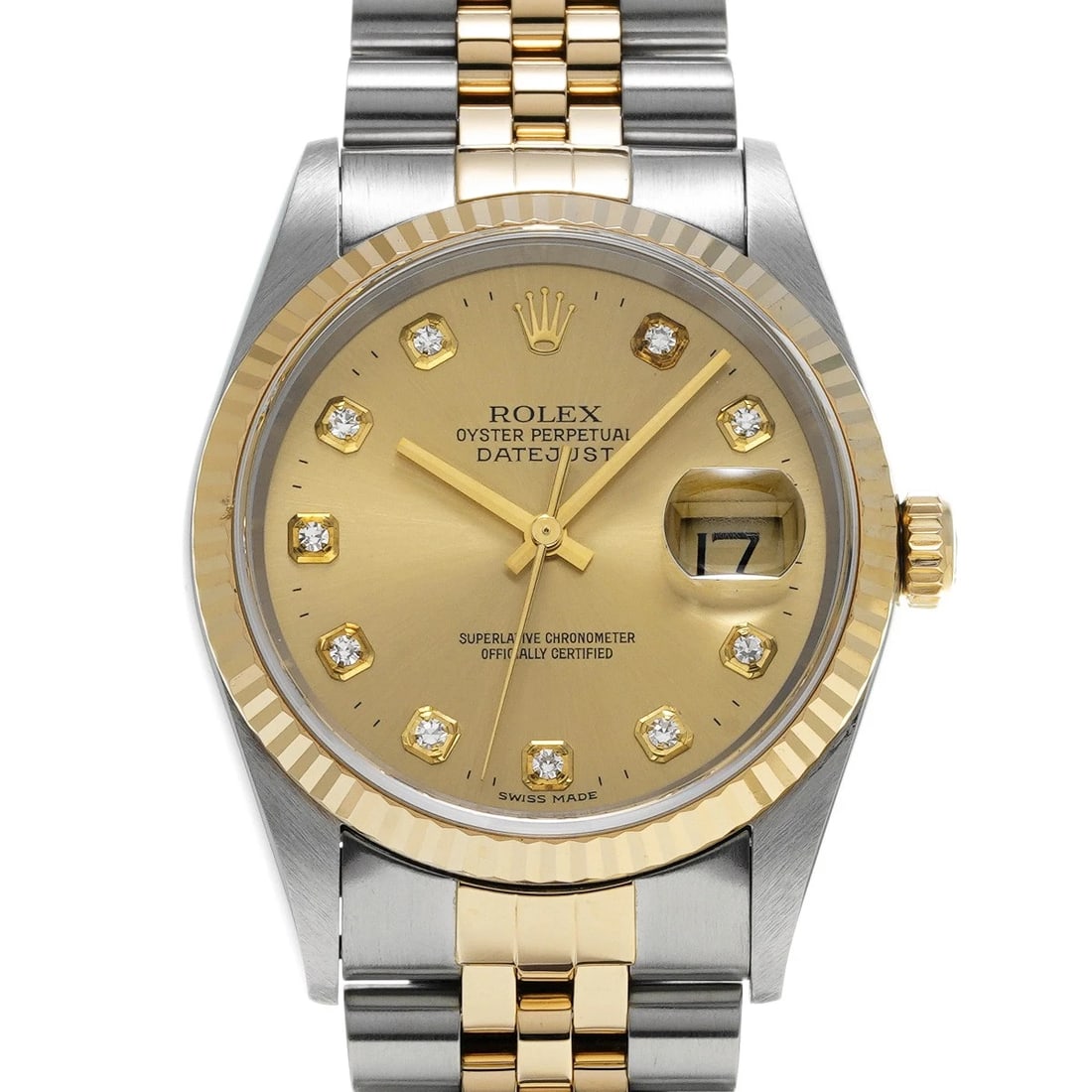 ROLEX DATEJUST CHAMPAGNE DIAMOND WATCH (1 of 4)