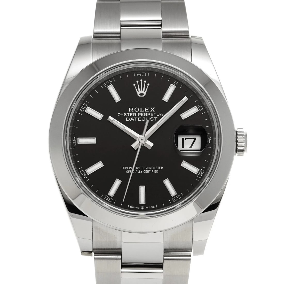 ROLEX DATEJUST BRIGHT BLACK WATCH (1 of 4)