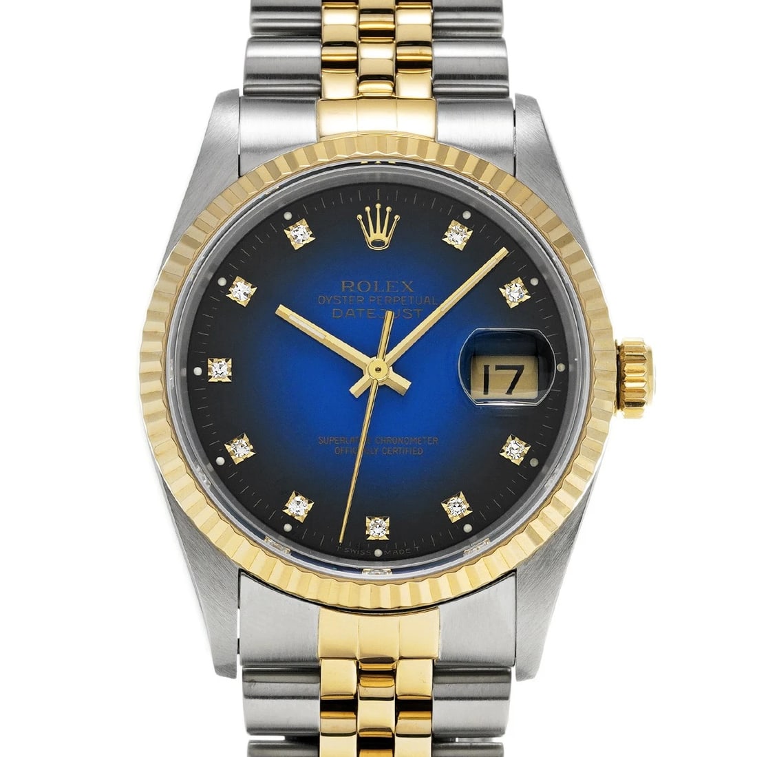 ROLEX DATEJUST BLUE GRADIENT DIAMOND WATCH (1 of 4)