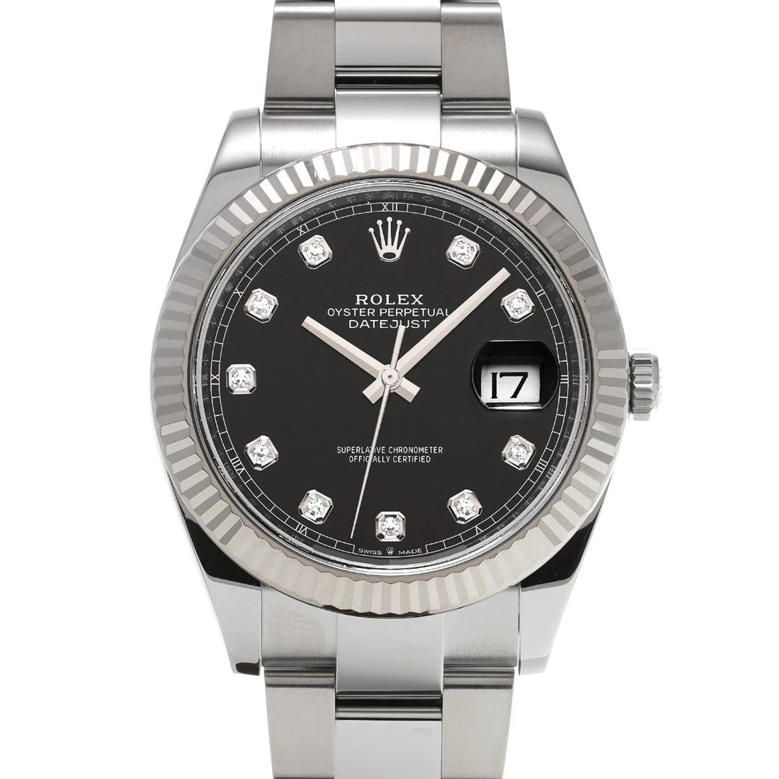 ROLEX DATEJUST BRIGHT BLACK DIAMOND WATCH: ROLEX Datejust Bright black diamond WATCH Brand: ROLEX Type: Wristwatch Material: Band Material Stainless steel, Case Material Stainless steel Color: Dial Color Bright black/diamond Size:
