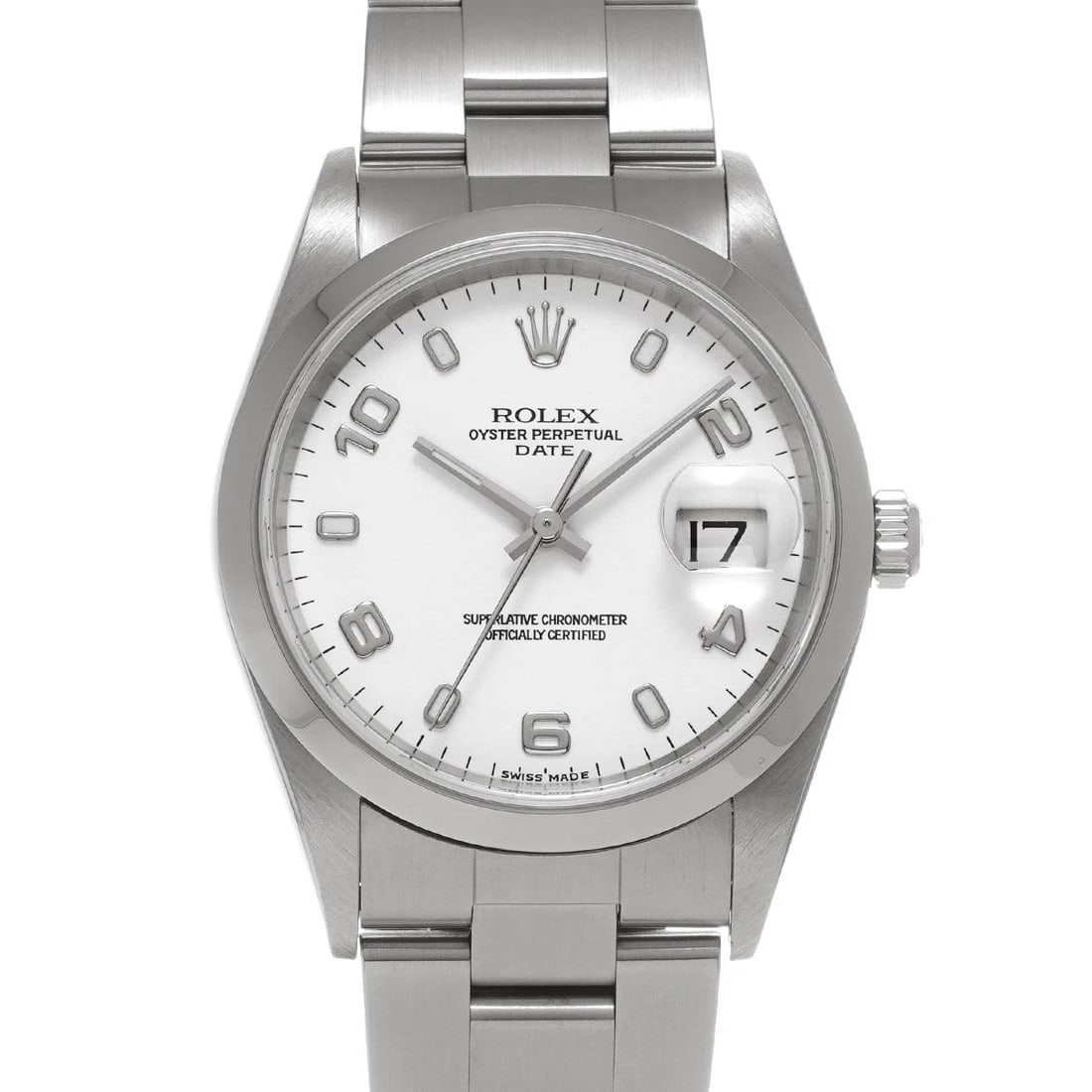 ROLEX OYSTER PERPETUAL DATE WHITE WATCH (1 of 4)
