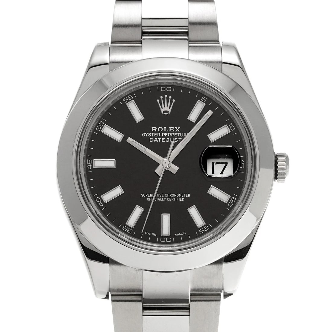 ROLEX DATEJUST BLACK WATCH: ROLEX Datejust black WATCH Brand: ROLEX Type: Wristwatch Material: Band Material Stainless steel, Case Material Stainless steel Color: Dial Color black Size: ??Case? H/about 41mm W/about 41mm D/about 