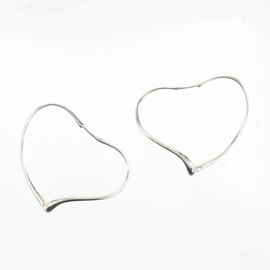TIFFANY & CO. OPEN HEART HOOP EARRINGS (1 of 2)