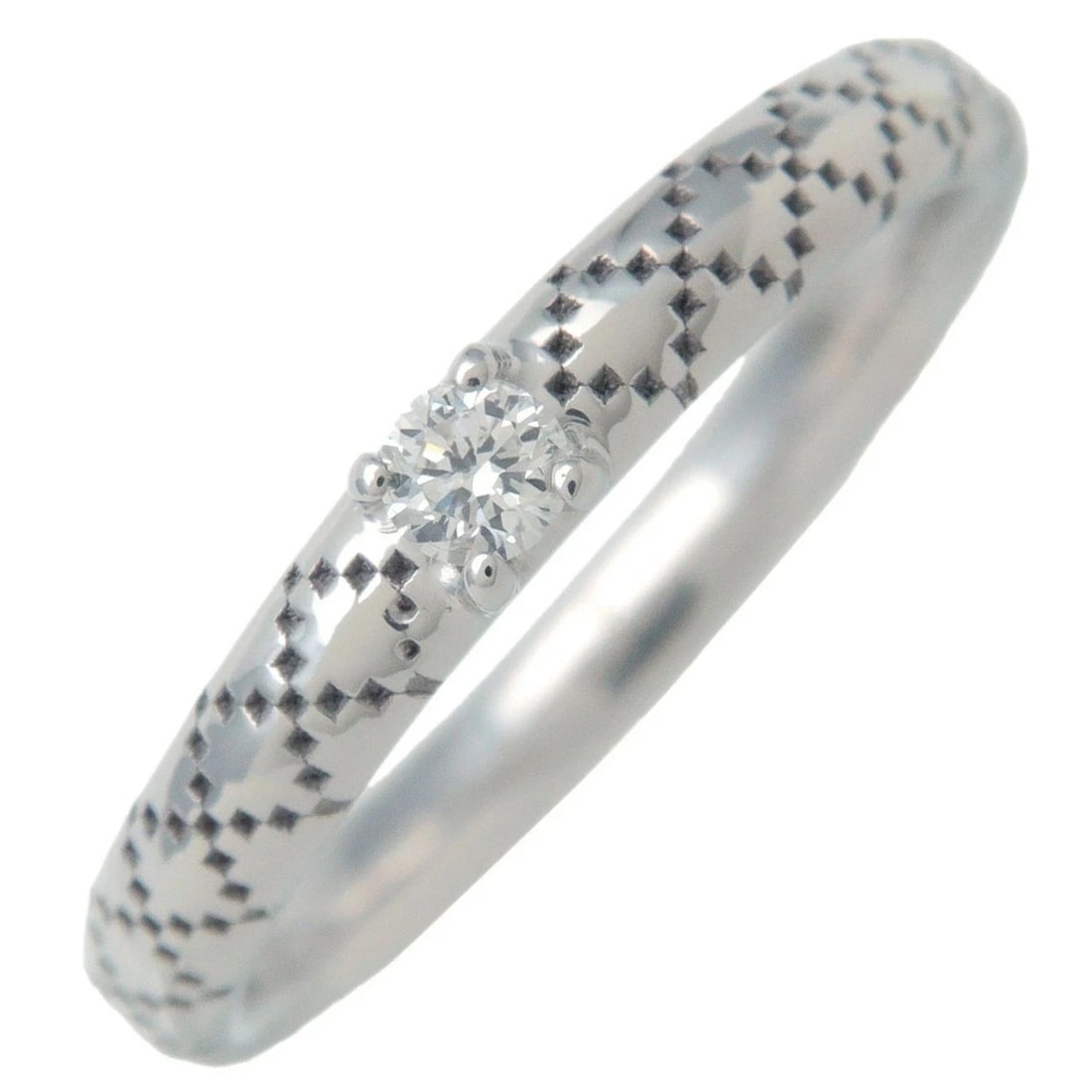GUCCI DIAMANTISSIMA RING 18K WHITE GOLD 1P DIAMOND (1 of 2)