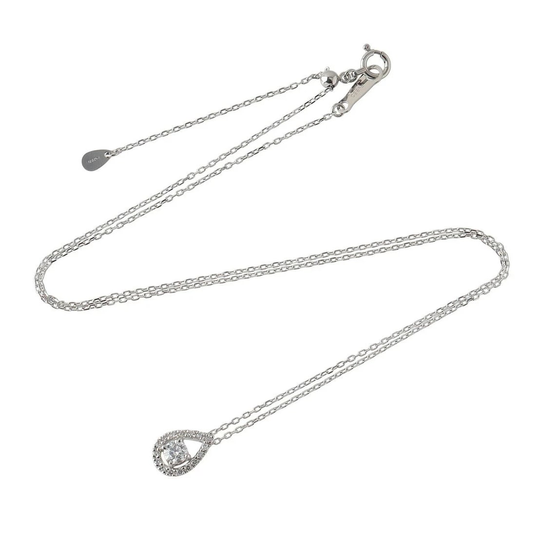 VENDOME AOYAMA DROP DIAMOND NECKLACE PLATINUM: Vendome Aoyama Drop Diamond Necklace Platinum Brand: Vendome Type: Necklace Material: Platinum (Chain: Pt850 / Pendant: Pt950) Main Stone/Creation Natural Color: Silver Size: Chain Length: