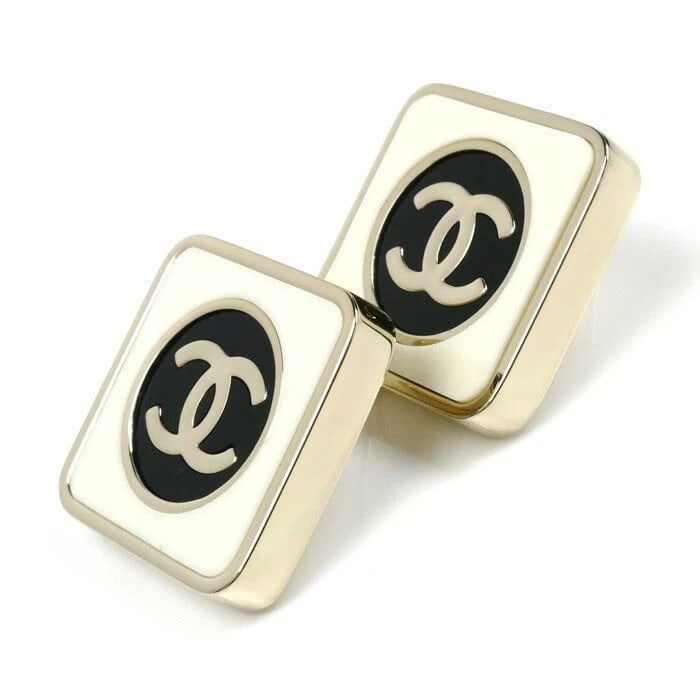 CHANEL COCO MARK SQUARE STUD EARRINGS - 2