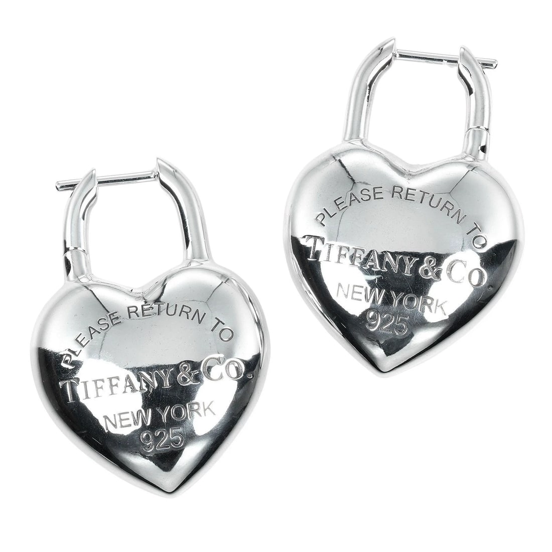 TIFFANY & CO FULL HEART EARRINGS 925 SILVER (1 of 3)