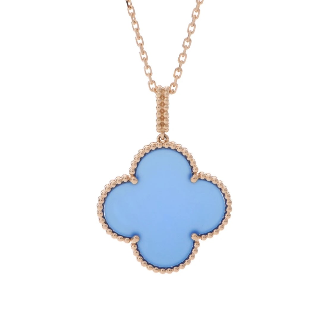 VAN CLEEF & ARPELS NECKLACE BLUE AGATE: Van Cleef & Arpels Necklace Blue agate Brand: Van Cleef & Arpels Type: Necklace Material: K18 Yellow Gold YG Main Stone/Creation Blue agate Color: Yellow Gold Size: Top H/about 26.5mm W/about