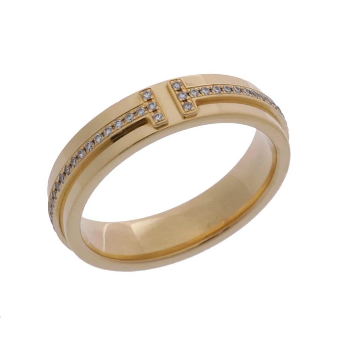 TIFFANY & CO. RING DIAMOND T TWO NARROW RING (1 of 3)