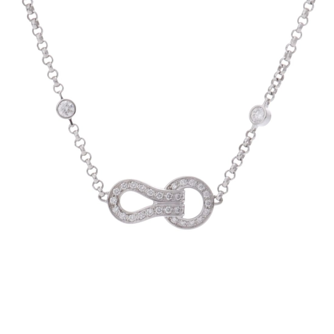 CARTIER NECKLACE DIAMOND AGGRAF NECKLACE: CARTIER Necklace diamond Aggraf Necklace Brand: CARTIER Type: Necklace Material: K18 White Gold WG Main Stone/Creation Natural Color: White Gold Size: Top H/about 6.98mm W/about 14.7mm Chain length:37