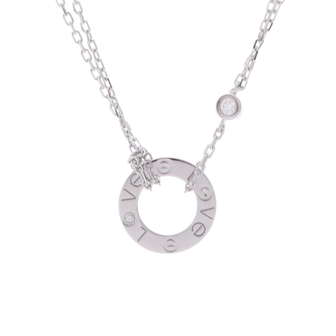 CARTIER NECKLACE DIAMOND LOVE CIRCLE: CARTIER Necklace diamond Love Circle Brand: CARTIER Type: Necklace Material: K18 White Gold WG Main Stone/Creation Natural Color: White Gold Size: Top H/about 13mm W/about 13mm Chain