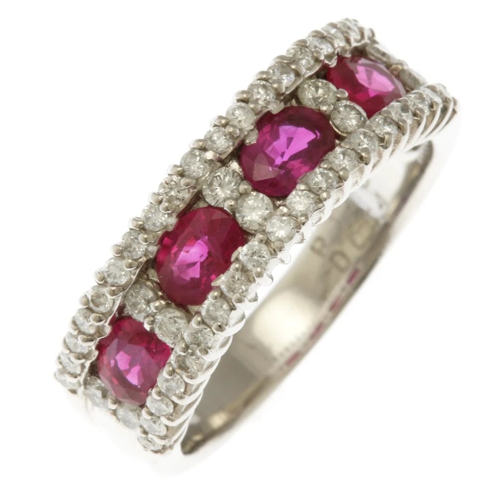 RING PT900PLATINUM RUBY DIAMOND (1 of 3)