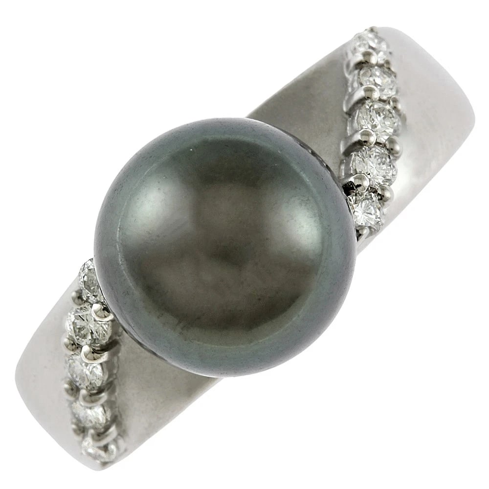 TASAKI RING PT900PLATINUM PEARL DIAMOND (1 of 4)