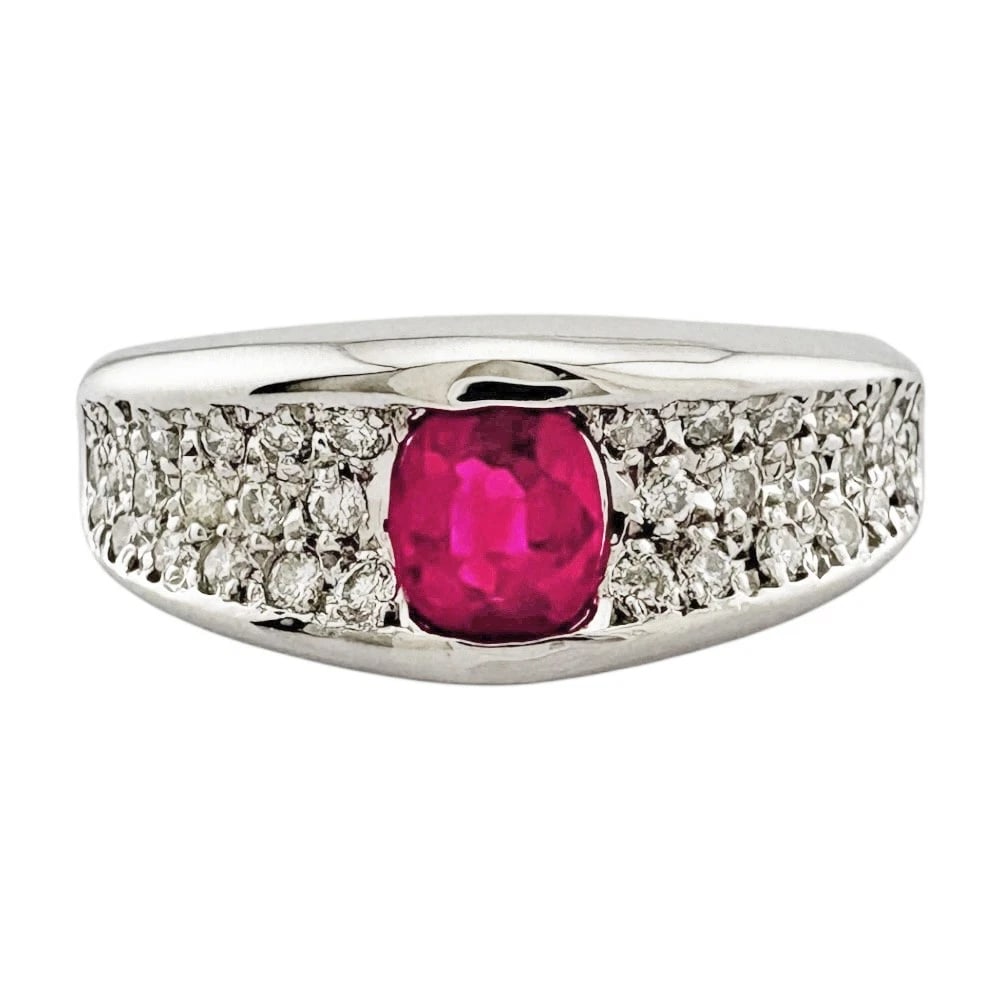 RING PT900PLATINUM RUBY DIAMOND - 2
