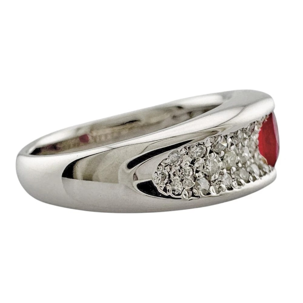 RING PT900PLATINUM RUBY DIAMOND - 5