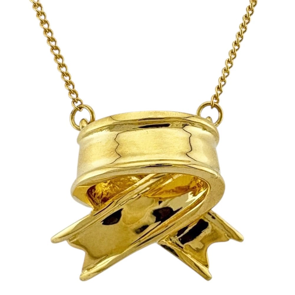 TIFFANY&CO. NECKLACE K18 YELLOW GOLD BOW: TIFFANY&Co. Necklace K18 yellow gold bow Brand: Tiffany&co. Type: Necklace Material: K18 yellow gold Color: gold Size: Size(CM) Total Length:39cm The total length is including the top Chain