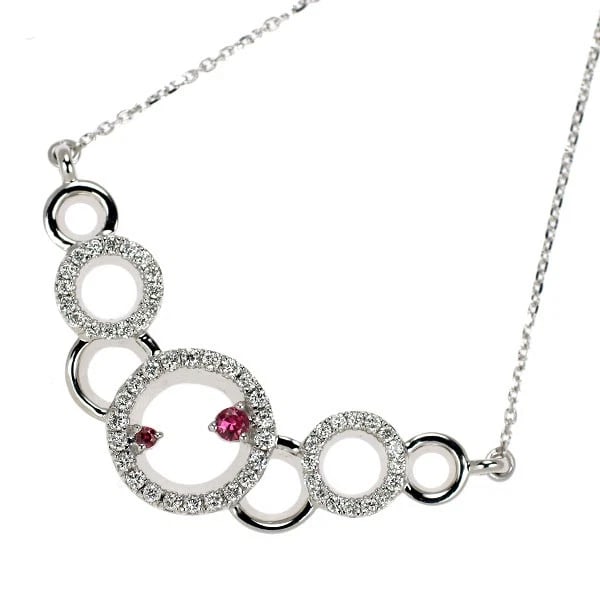 K18WG RUBY DIAMOND PENDANT NECKLACE (1 of 2)