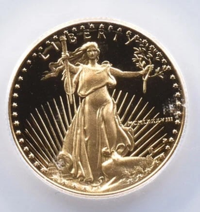1988-P $10 AMERICAN GOLD EAGLE: 1988-P $10 American Gold Eagle Brand/Mint: U.S. Mint Year: 1988 Fineness: None Denomination: $10 Country of Origin: United States Accessories: None Accessories Notice: When purchasing