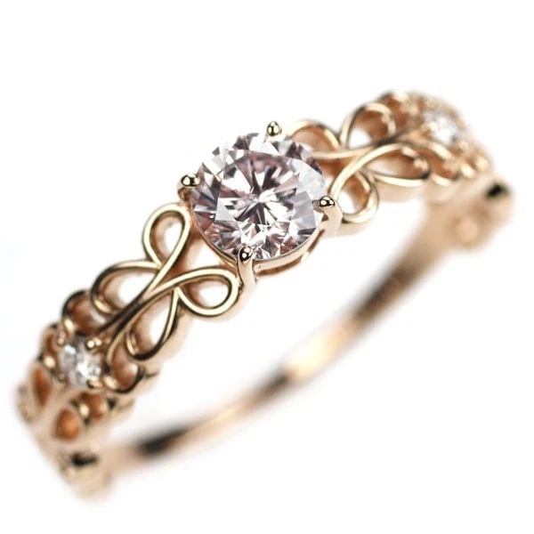 RARE K18PG NATURAL PINK DIAMOND RING (1 of 2)