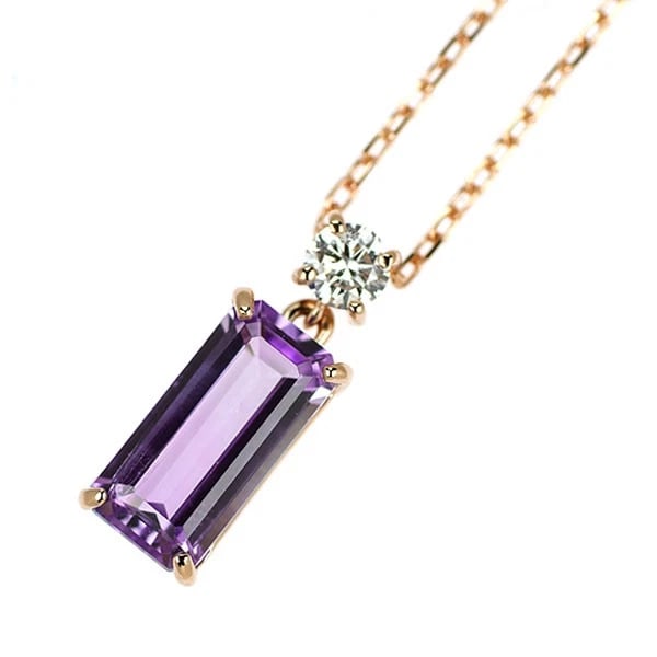 K18PG AMETHYST DIAMOND PENDANT NECKLACE: K18PG Amethyst Diamond Pendant Necklace Brand: None Type: pendant necklace Material: K18PG Color: PG Size: Necklace: Chain Length ?50.5 Length/Width/Diameter13.8 Width/Thickness5.0 