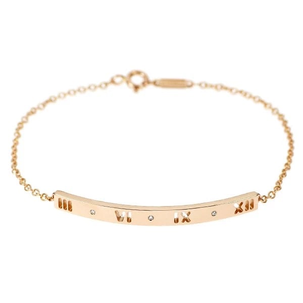 TIFFANY & CO K18PG DIAMOND BRACELET: Tiffany & Co K18PG Diamond Bracelet Brand: Tiffany Type: bracelets Material: K18PG Main Stone/Creation Natural Color: PG Size: Length/Width/Diameter3.8 Accessories: None Accessories Notice