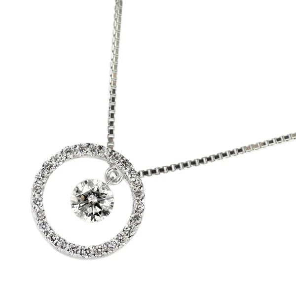 K18WG STRING HOLE DIAMOND PENDANT NECKLACE: K18WG String Hole Diamond Pendant Necklace Brand: None Type: pendant necklace Material: K18WG Color: WG Size: Necklace: Chain Length ?45 Width/Thickness10.8 Length/Width/Diameter10.8 