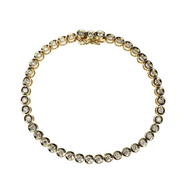 K18YG DIAMOND BRACELET: K18YG DIAMOND BRACELET Brand: None Type: bracelets Material: K18YG Main Stone/Creation Natural Color: YG Size: Length/Width/Diameter3.9 Accessories: None Accessories Notice: When purchasing