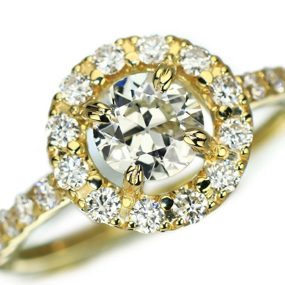 K18YG OLD CIRCULAR BRILLIANT CUT DIAMOND RING: K18YG Old Circular Brilliant Cut Diamond Ring Brand: None Type: ring Material: K18YG Color: YG Size: 6 US Accessories: None Accessories Notice: When purchasing pre-owned goods, please refer