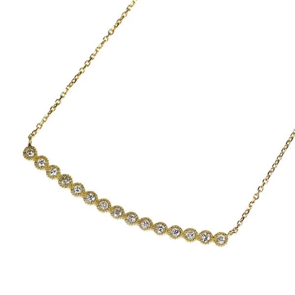 K18YG DIAMOND PENDANT NECKLACE: K18YG DIAMOND PENDANT NECKLACE Brand: None Type: pendant necklace Material: K18YG Color: YG Size: Necklace: Chain Length 40.5 Length/Width/Diameter2.2 Width/Thickness33.8 Accessories: None