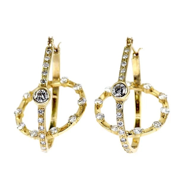 K18YG DIAMOND EARRINGS (1 of 2)
