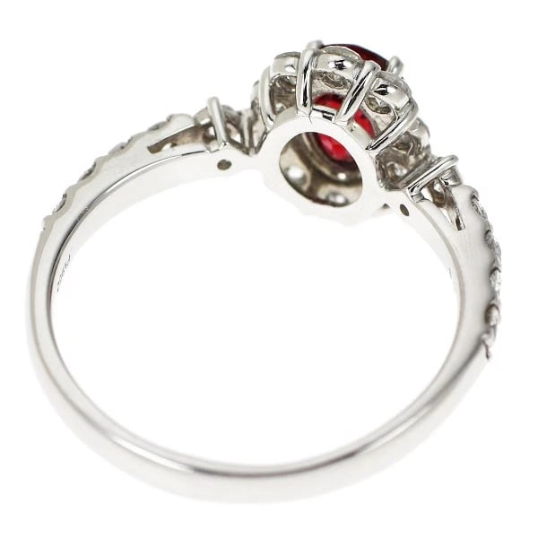 PT950 UNHEATED RUBY DIAMOND RING - 2