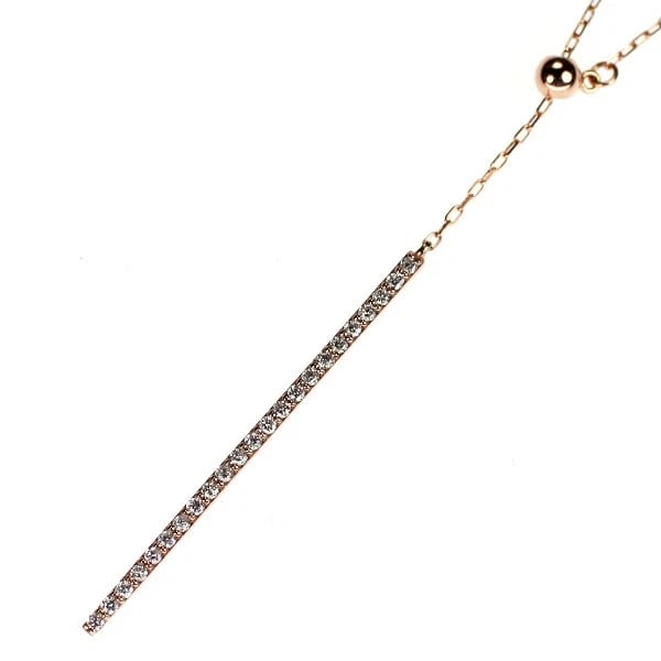 K18PG DIAMOND PENDANT NECKLACE: K18PG diamond pendant necklace Brand: None Type: pendant necklace Material: K18PG Main Stone/Creation Natural Color: PG Size: Necklace: Chain Length?74cm Accessories: None Accessories Notice: