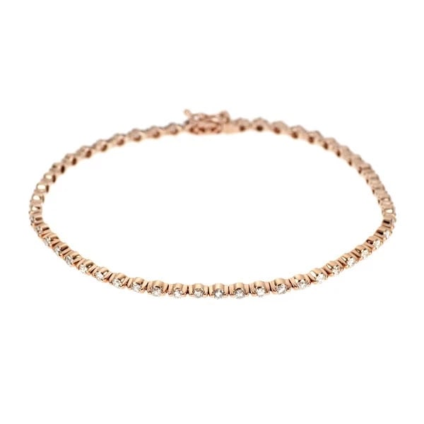 K18PG DIAMOND TENNIS BRACELET: K18PG diamond tennis bracelet Brand: None Type: bracelets Material: K18PG Color: PG Size: Necklace: Chain Length 18.5 Length/Width/Diameter2.3 Width/Thickness2.6 Accessories: None Accessories