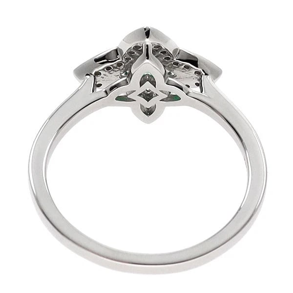 PT900 EMERALD DIAMOND RING - 2