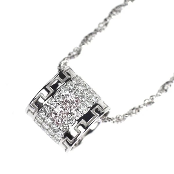 K18WG NATURAL PINK/COLLARLESS DIAMOND PENDANT NECKLACE: K18WG Natural Pink/Collarless Diamond Pendant Necklace Brand: None Type: pendant necklace Material: K18WG Color: WG Size: Length39.5?45.5 cm Accessories: None Accessories Notice: When
