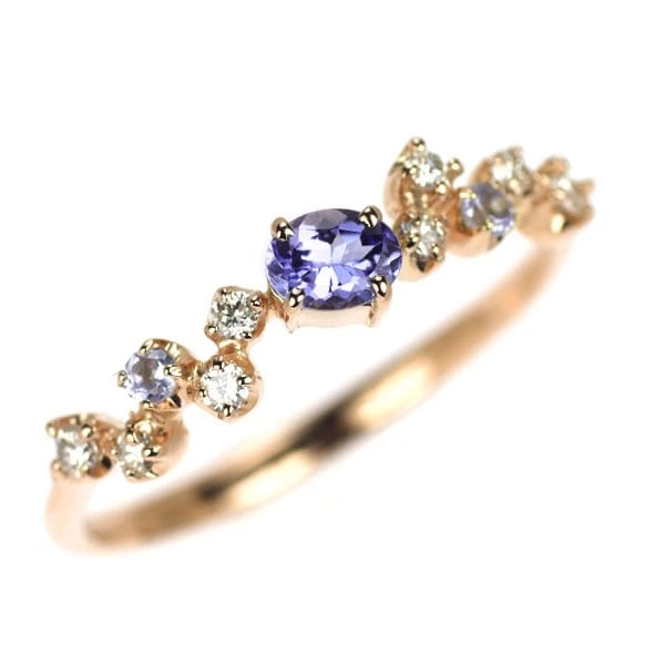 K18PG TANZANITE DIAMOND RING: K18PG Tanzanite Diamond Ring Brand: None Type: ring Material: K18PG Color: PG Size: 6 US Accessories: None Accessories Notice: When purchasing pre-owned goods, please refer to the photos of