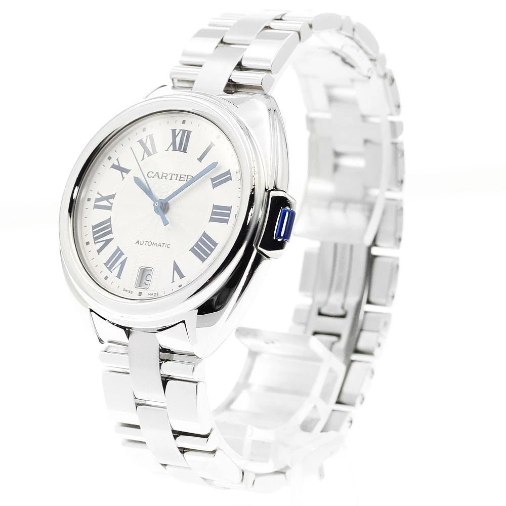 CARTIER DATE SILVER AUTOMATIC WATCH - 2