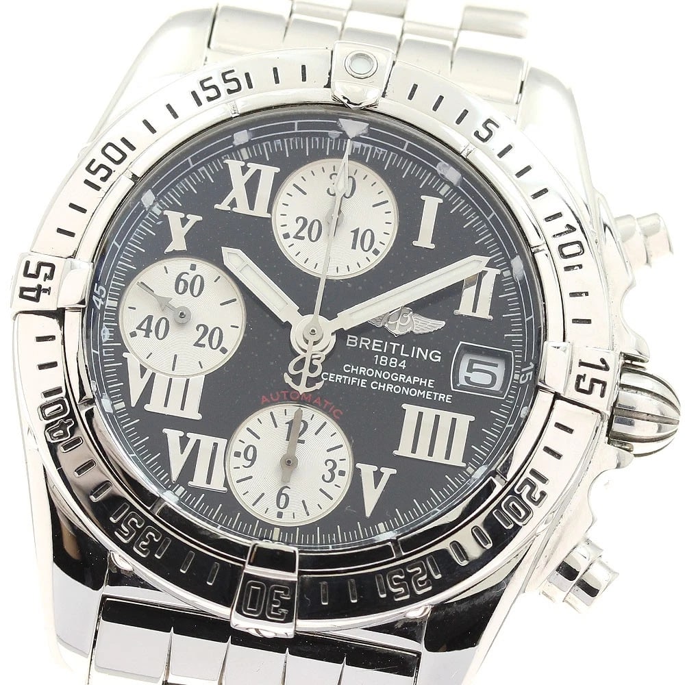 BREITLING CHRONO COCKPIT DATE BLACK / SILVER DIAL AUTOMATIC MEN'S (1 of 3)