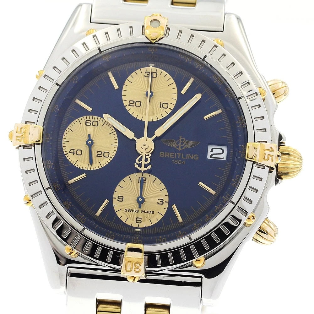 BREITLING CHRONOMAT DATE NAVY AUTOMATIC WATCH: BREITLING Chronomat Date Navy Automatic Watch Brand: BREITLING Type: Wristwatch Material: Band Material Stainless Steel/YG, Case Material Stainless Steel/YG / Stainless Steel/YG Color: Band Color S
