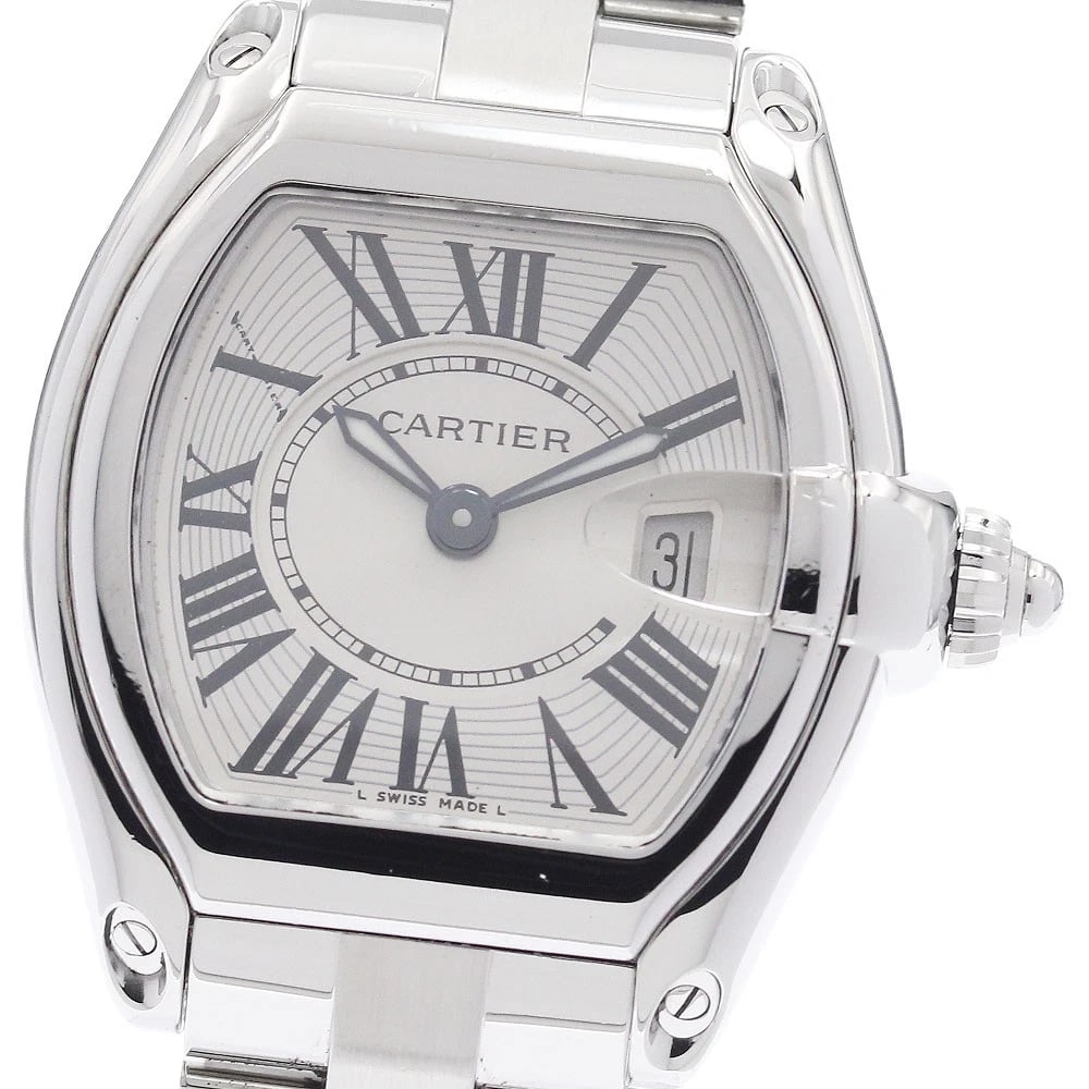 CARTIER ROADSTER SM DATE SILVER DIAL QUARTZ LADIES WATCH: CARTIER Roadster SM Date Silver Dial Quartz Ladies Watch Brand: CARTIER Type: Wristwatch Material: Band Material Stainless Steel, Case Material Stainless Steel / Stainless Steel Color: Band
