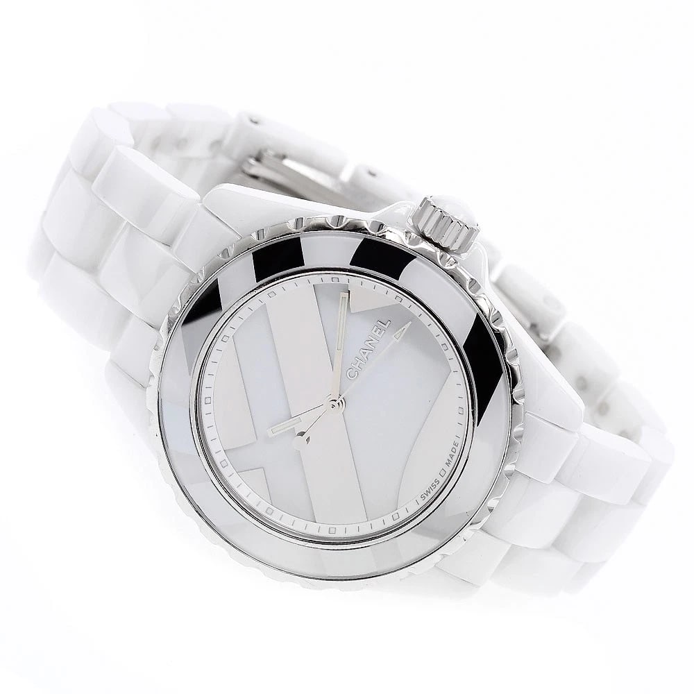 CHANEL WHITE CERAMIC AUTOMATIC WATCH - 2