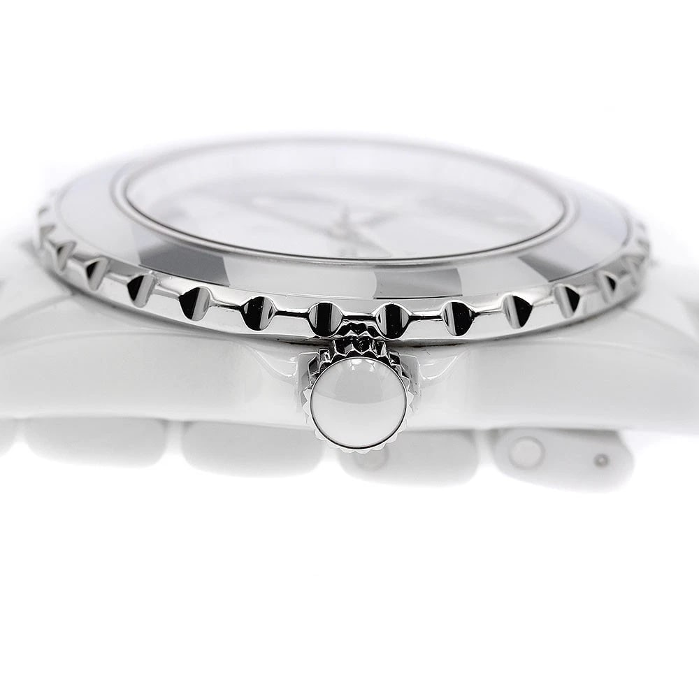 CHANEL WHITE CERAMIC AUTOMATIC WATCH - 4