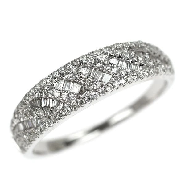 K18WG DIAMOND RING: K18WG diamond ring Brand: None Type: ring Material: K18WG Color: WG Size: 6.75 - 7 US Accessories: None Accessories Notice: When purchasing pre-owned goods, please refer to the photos of the